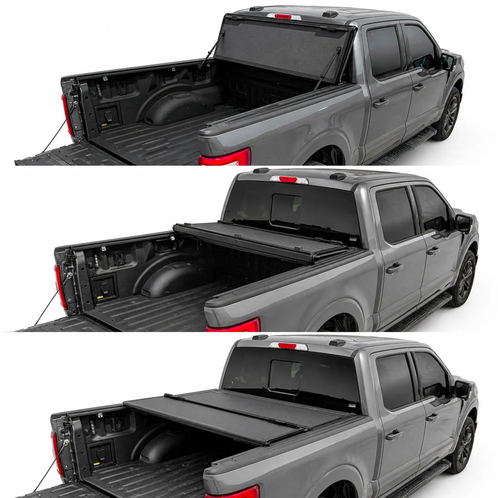 Hard Tri-Fold Flip Back Tonneau Cover for Ford F250 F350 F450