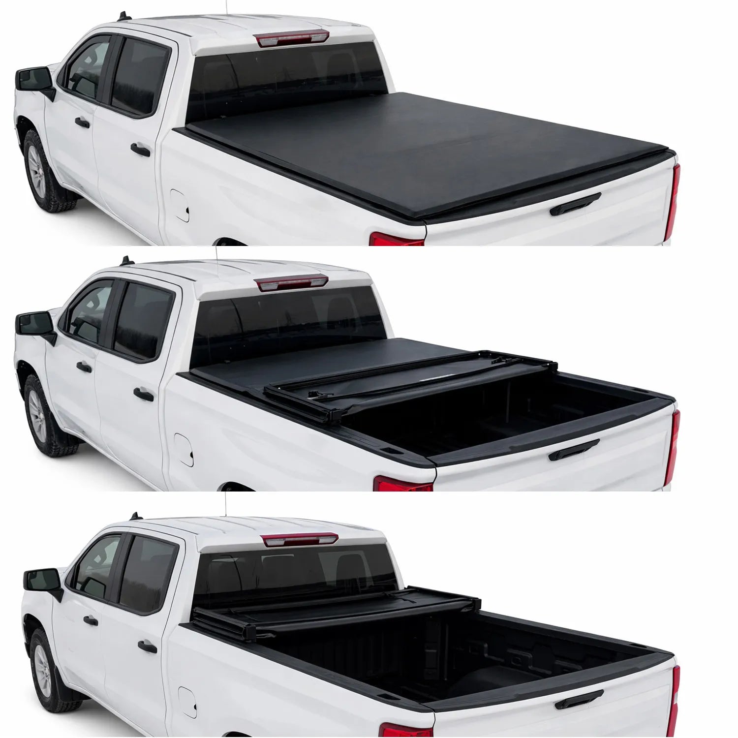 Bâche de benne souple pliante en trois pour Nissan Titan